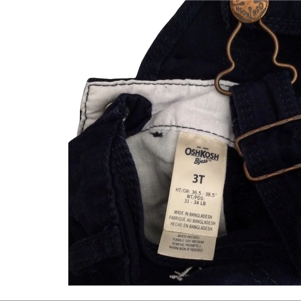 #017 Oshkosh Anchors Away Girl’s Blue and‎ White Overall Dress